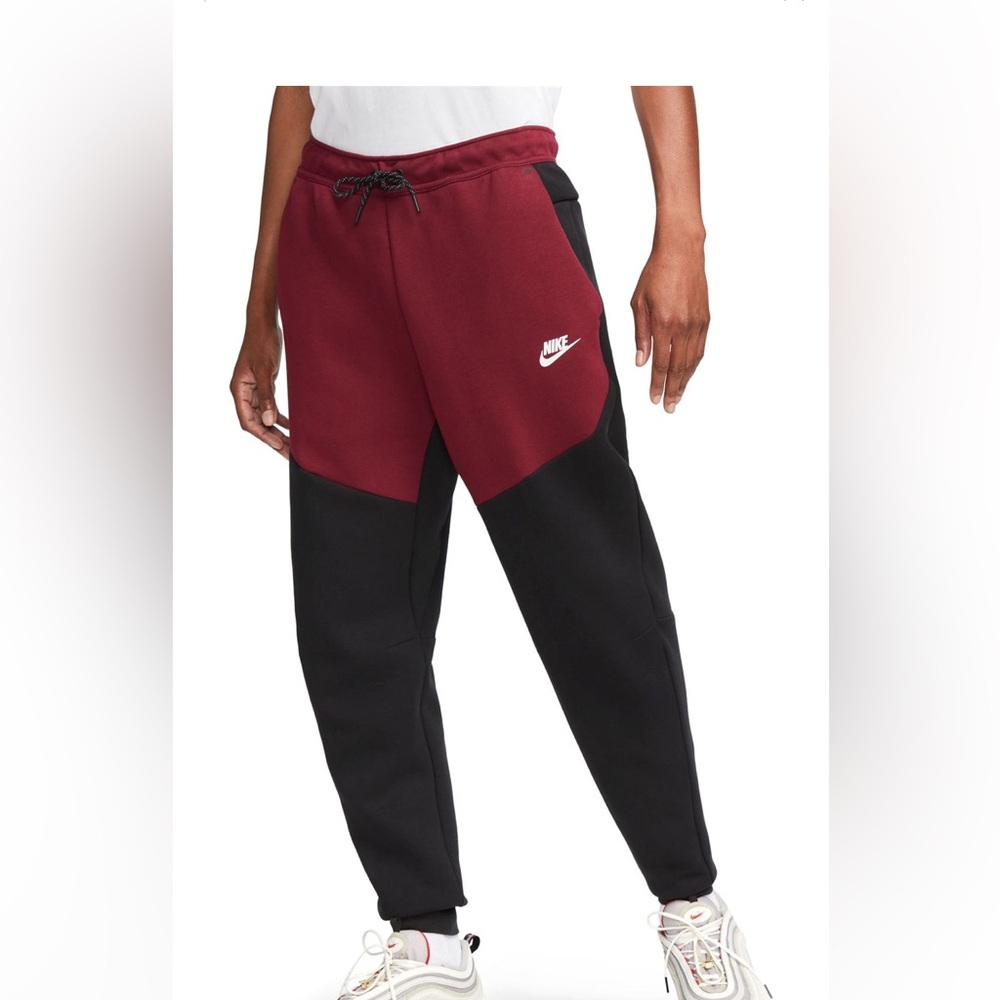 Nike NSW Tech Fleece Joggers Black Dark Beetroot CU4495-018 Men’s Size 4xl